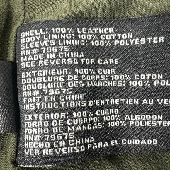 Michael Kors Suede Leather Jacket Vince Coat Full Zip Green *No Belt Large *Flaw - Picture 12 of 13